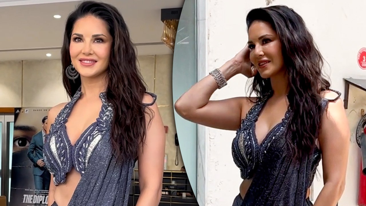 Sunny Leone का टी-सीरीज ऑफिस के बाहर दिखा Saree में खूबसूरत अंदाज़