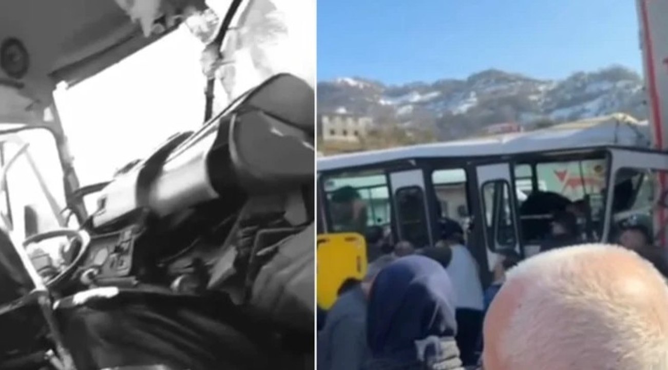 Artvin’de dolmuş, TIR’a çarptı; 12 yaralı