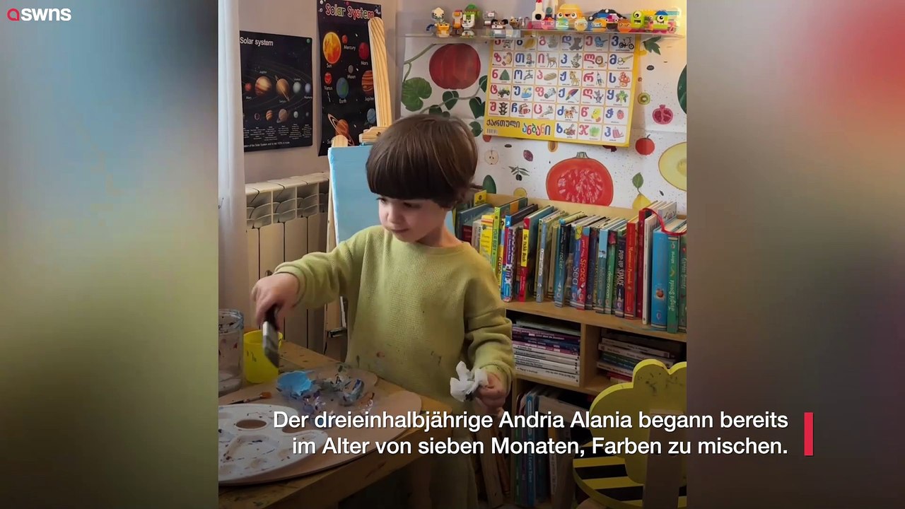 Talentiertes Kleinkind malt atemberaubende Kunstwerke aus dem Gedächtnis