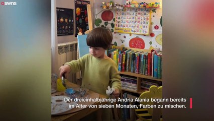 Talentiertes Kleinkind malt atemberaubende Kunstwerke aus dem Gedächtnis