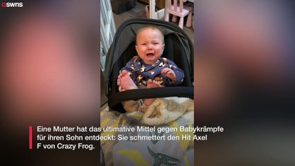 Mutter entdeckt das ultimative Heilmittel gegen Babykrämpfe - sie sprengt Crazy Frog's Axel F