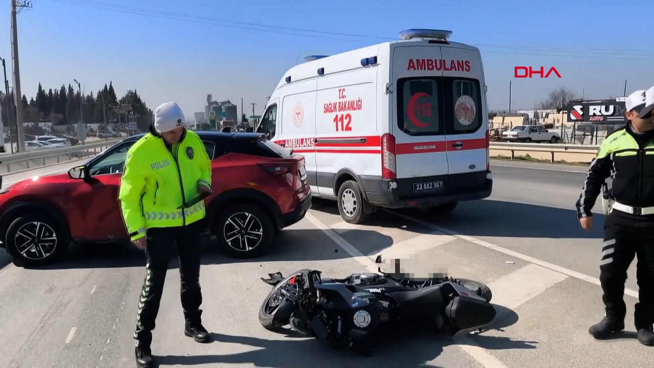 Otomobille çarpışan motosikletin ehliyetsiz ve kasksız sürücüsü ağır yaralandı