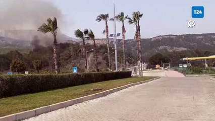 Ormanlık alanda çıkan yangına müdahale ediliyor