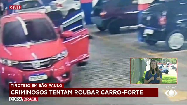 Criminosos tentam roubar carro-forte em supermercado de SP