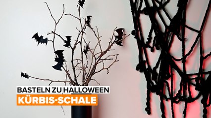 Basteln zu Halloween: Kürbis-Schale