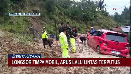 Longsor Timbun 2 Mobil di Kabupaten Mamasa, Akses Jalan Polewali Mandar-Mamasa Lumpuh Total