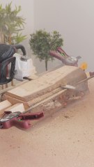 He turned a wooden log into a dumbbell! 🏋️‍♀️