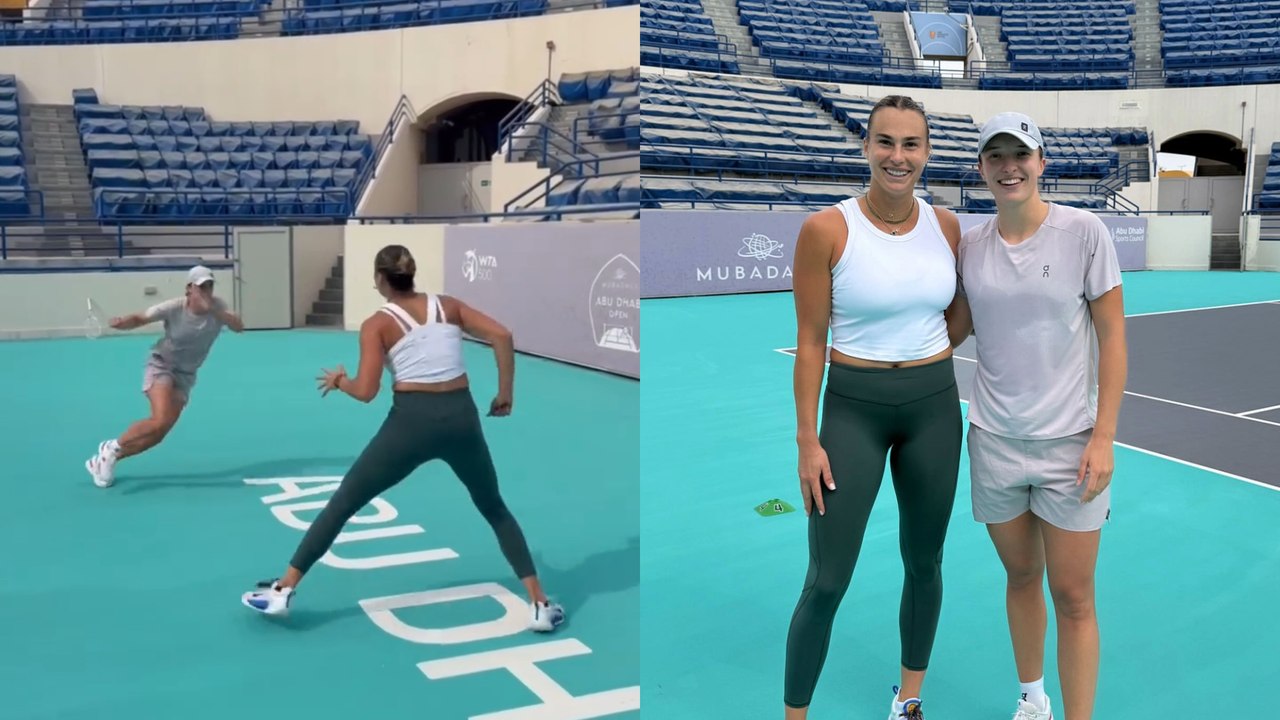 Tennis - WTA 2024 - Aryna Sabalenka, n°1, et Iga Swiatek, n°2, se sont entraînées ensemble à Abu Dhabi