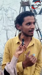 ابداع شاب في الرسم على الجدران