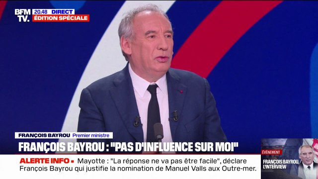 Absence de Xavier Bertrand dans le gouvernement: Il n'est pas vrai que quelque influence que ce soit exercée sur moi , déclare François Bayrou