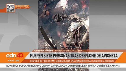 Dos menores entre los fallecidos por desplome de avioneta en Jalisco
