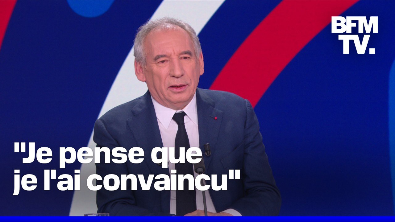 "Je pense que je l'ai convaincu": François Bayrou revient sur les circonstances de sa nomination à Matignon