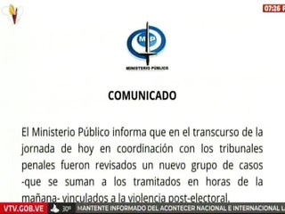 MP informó que se alcanzó la cifra de 956 excarcelaciones vinculados a la violencia post-electoral