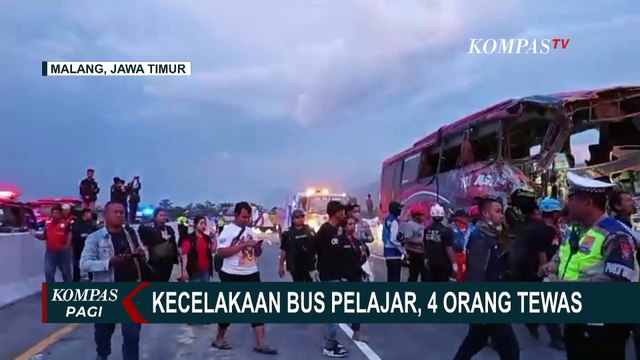 Bus Pariwisata Angkut Pelajar Kecelakaan di Tol Pandaan-Malang, 4 Orang Tewas