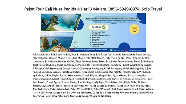 Paket Tour Bali Nusa Penida 4 Hari 3 Malam, 0856-5949-0974, Solo Travel