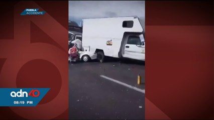 Así fue el momento exacto en el que un tráiler choca contra dos vehículos en la Puebla-Orizaba