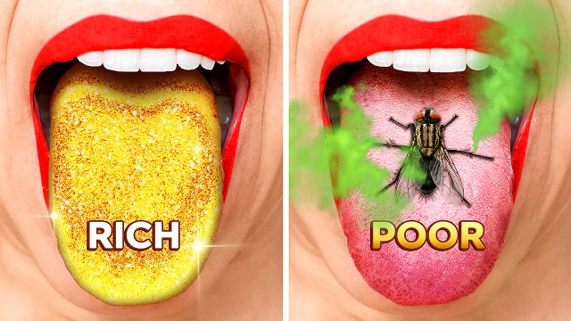 EATING CHEAP vs. EXPENSIVE FOOD || Extreme Challenge! Cool Kitchen Hacks & Gadgets by 123GO! SCHOOL