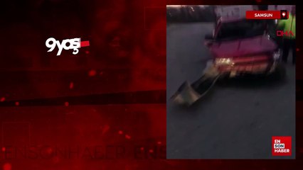 Samsun'da 9 yaşındaki çocuğun kullandığı otomobille kamyon çarpıştı