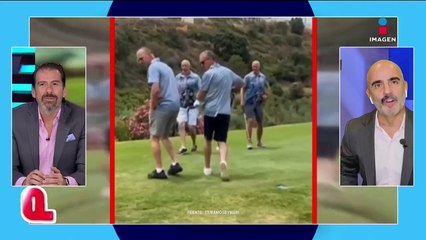 Hombres juegan broma durante un juego de Golf