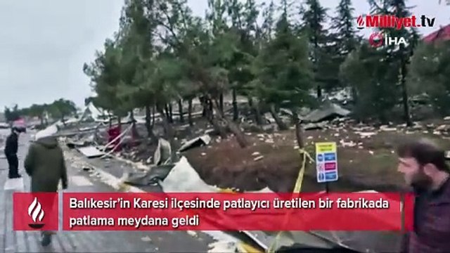 Balıkesir'de patlayıcı üreten fabrikada patlama