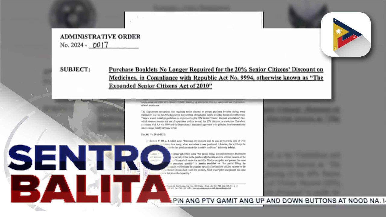 Senior Citizens, hindi na required magpakita ng purchase booklets para makakuha ng discount sa mga gamot ayon sa DOH