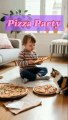 Pizza Party: Baby and Cat's Adorable Snack Time!