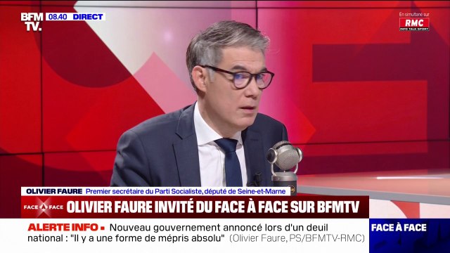 Pacte de non-censure : Il n'a jamais existé et il n'existera pas , explique Olivier Faure, secrétaire général du Parti Socialiste