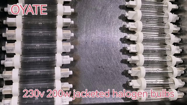 R7S halogen bulbs 118mm 230v 200w jacketed infrared heating lamps for food insulation