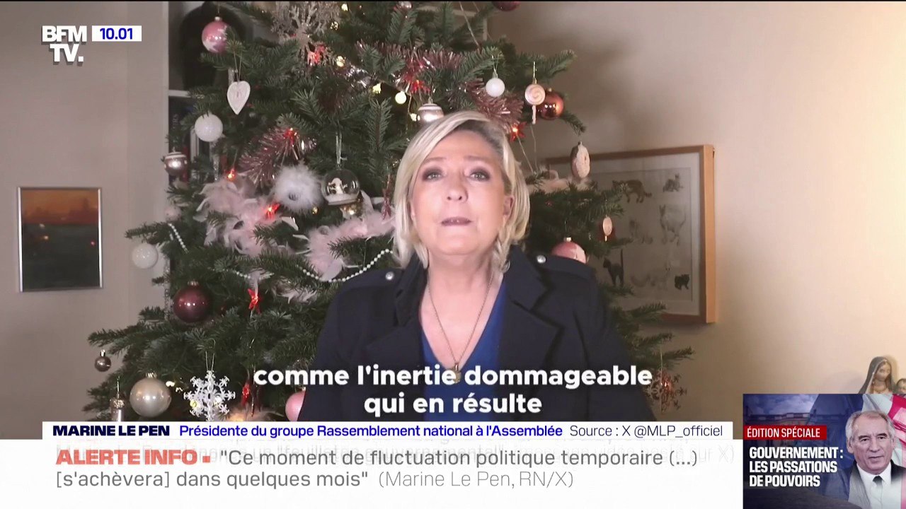 Pour Marine Le Pen, "ce moment de fluctuation politique" s'achèvera "dans quelques mois"