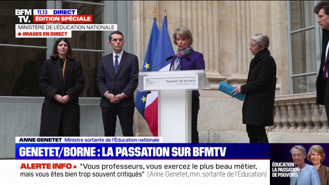 Anne Genetet (ministre sortante de l’Éducation nationale): Il faut que toute la société respecte l'autorité de notre école