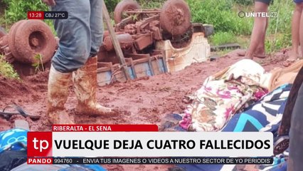 El mal estado de la carretera provocó que camión vuelque y cause la muerte de cuatro personas