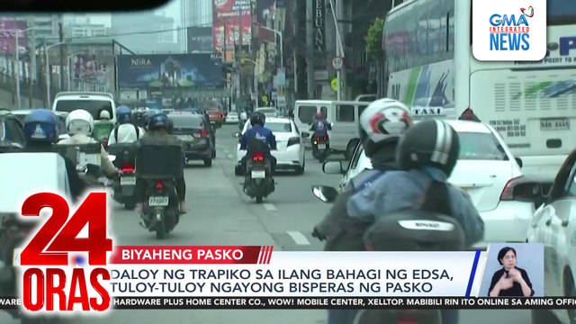 Daloy ng trapiko sa ilang bahagi ng EDSA, tuloy-tuloy ngayong bisperas ng Pasko | 24 Oras