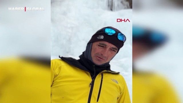Dağcılardan buz tutan şelalelere tırmanış