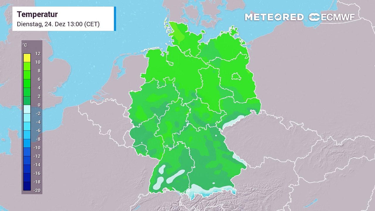 Kalter Süden - an den Alpen weiße Weihnachten, sonst ist es deutlich zu mild für die Jahreszeit!