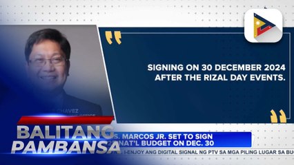 PBBM set to sign the 2025 national budget on Monday, December 30