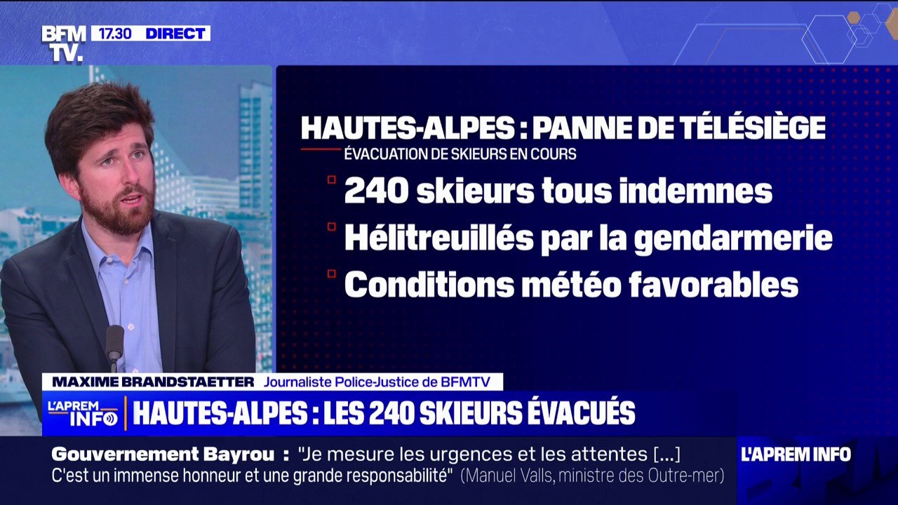 Hautes-Alpes: les 240 skieurs bloqués après la panne électrique d'un télésiège à SuperDévoluy ont pu être évacués