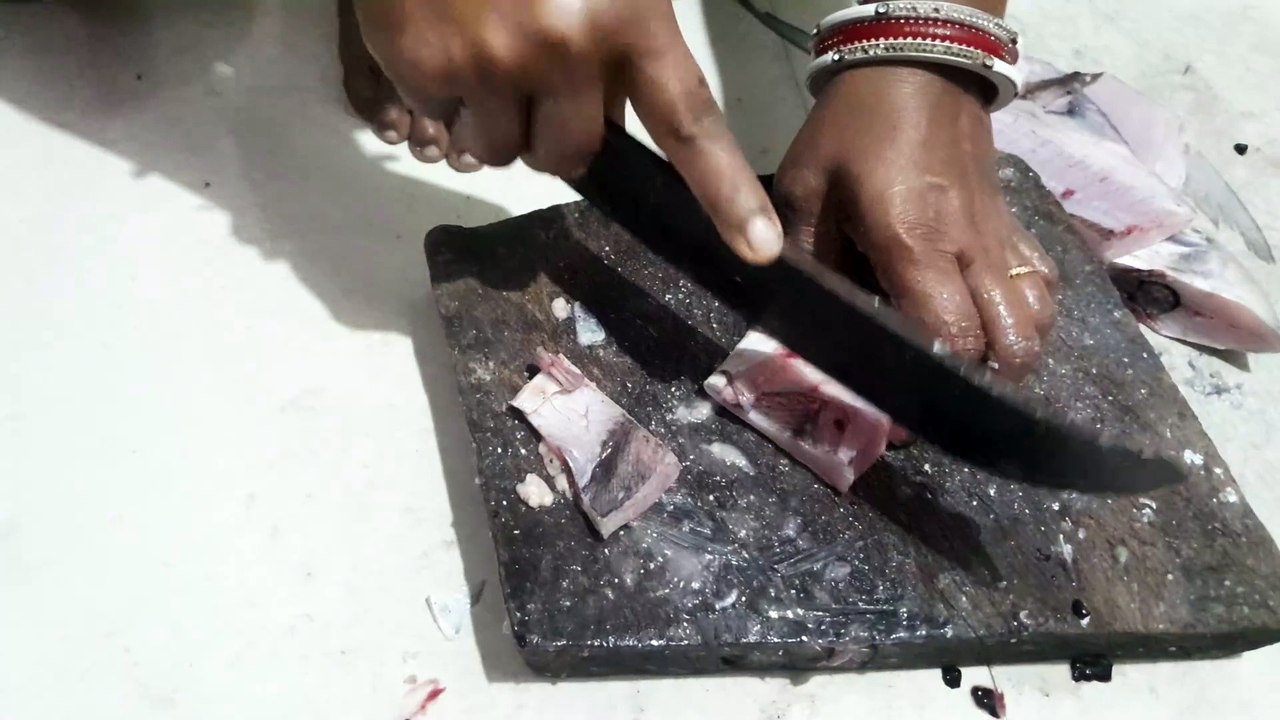 white pomfret fish cutting at home easy cutting method