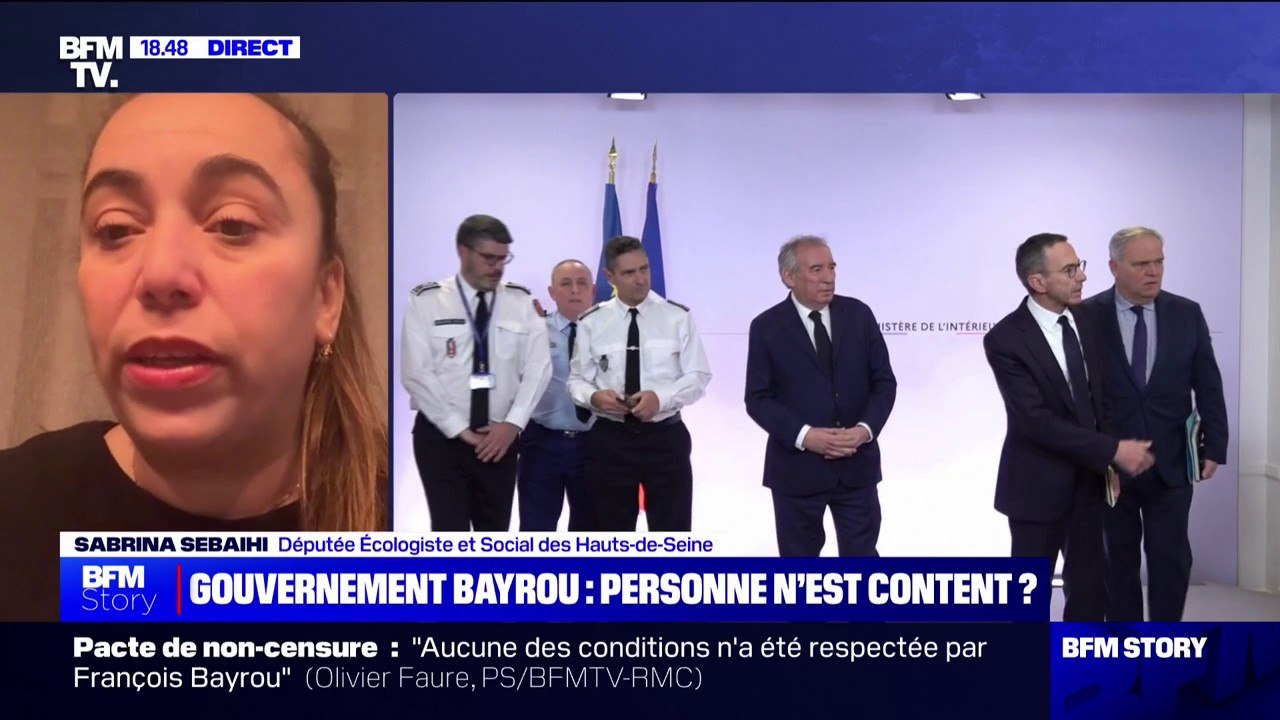 Gouvernement Bayrou: "On a fait revenir des personnalités qui sont détestées", affirme Sabrina Sebaihi (Les Écologistes)