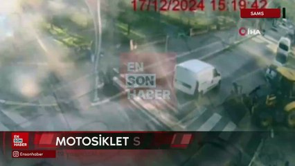 Samsun'da 19 yaşındaki motosikletlinin öldüğü kazanın görüntüsü ortaya çıktı