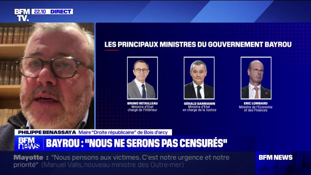 Philippe Benassaya, maire de Bois-d'Arcy (LR), estime que le gouvernement de François Bayrou est quand même le gouvernement de la dernière chance
