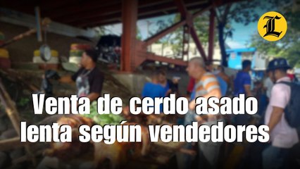 Venta de cerdo asado lenta según vendedores de Santiago
