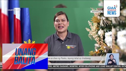 VP Duterte sa pagdiriwang ng Pasko – "Maging mapagpatawad, bukas-palad, at mapagmahal sa ating kapwa" | Unang Balita