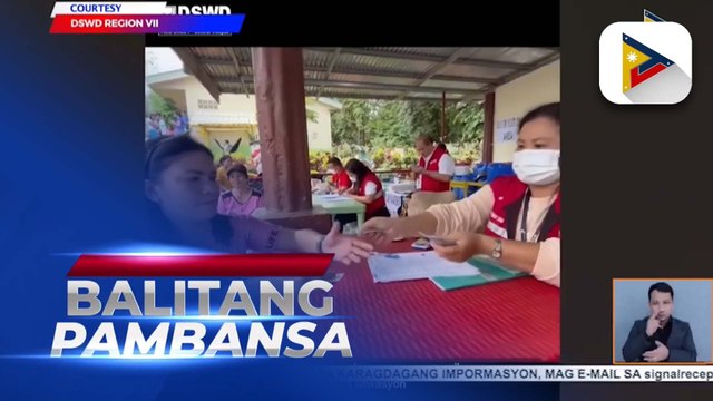 Mga internally displaced family sa Central Visayas, nakatanggap ng cash assistance mula sa DSWD