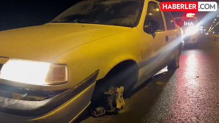 Kaza yapan ehliyetsiz ve alkollü sürücü elindeki içkiyi bırakmadı