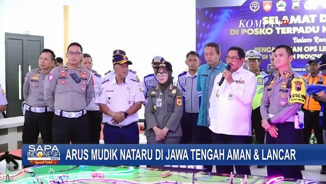 Pj Gubernur Jateng Pantau Langsung Arus Mudik di Gerbang Tol Kalikangkung, Lalu Lintas Lancar