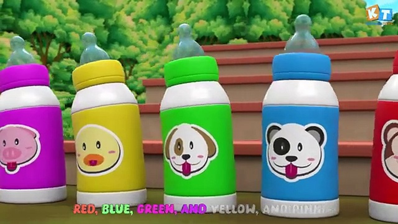 Five Little Bottles Jumping Song  Fun Kids Nursery Rhyme  Colorful Bottles Song for Children