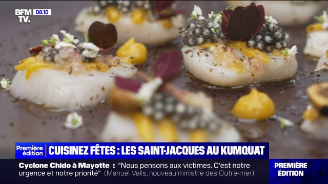 CUISINEZ FÊTES - Une délicieuse recette de noix de Saint-Jacques au kumquat