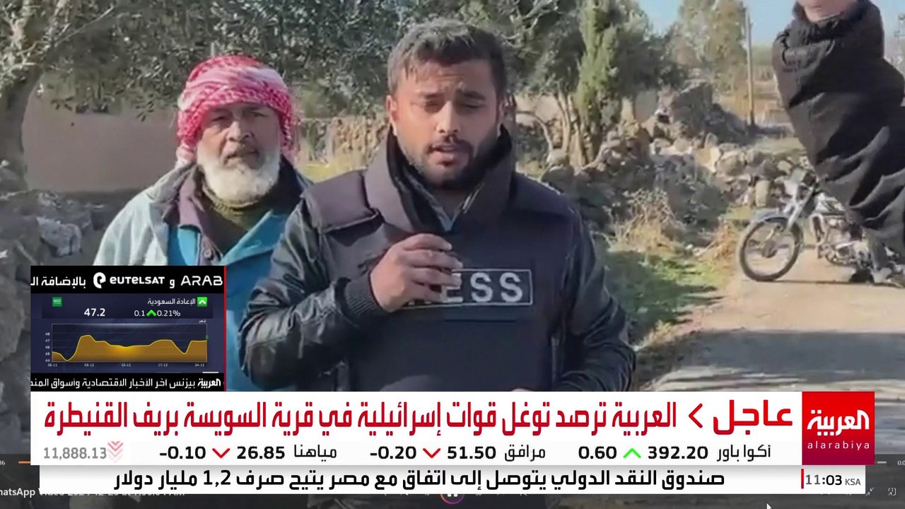 كاميرا العربية ترصد توغل قوات إسرائيلية في قرية السويسة بريف القنيطرة