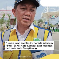 Jl lintas Riau-Sumbar Km 90 ambles, pengguna jalan gunakan jalan tol