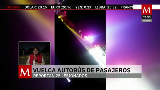 En Veracruz, autobús de pasajeros vuelca y deja a 25 lesionados